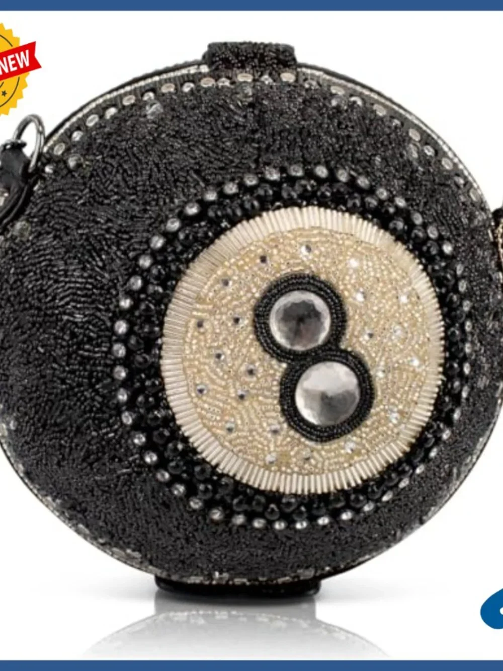 Beaded Top Handle Bag with Magnetic Closure, Cell Phone Pocket, Medium Size - Picture 2 of 7